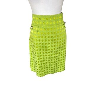 Antonio Melani Shimmery Green Geometric Pattern Skirt Size 14